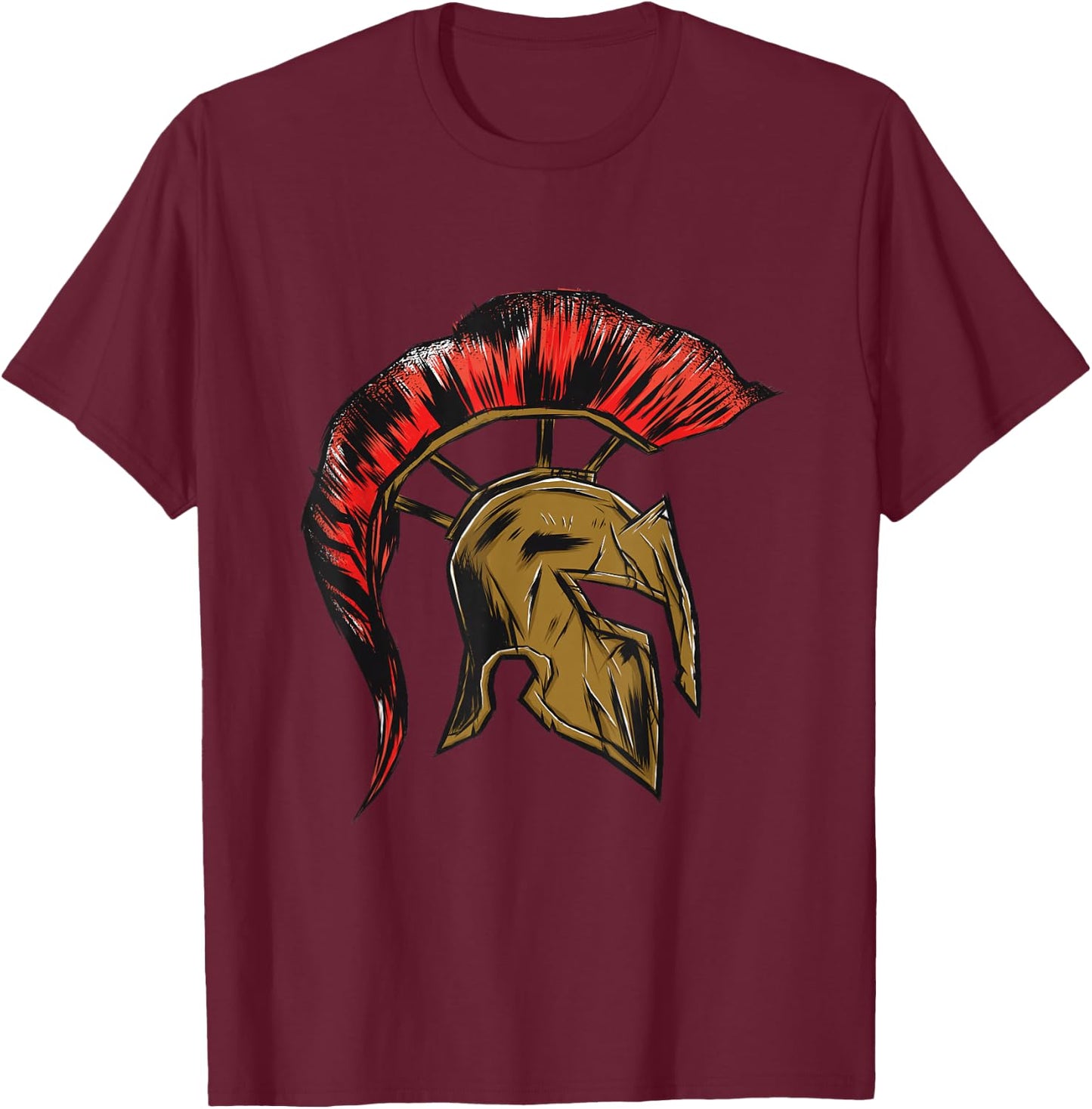 Spartan Gladiators Helmet Greece Warrior Sparta T-Shirt - T-Shirt | Maroon