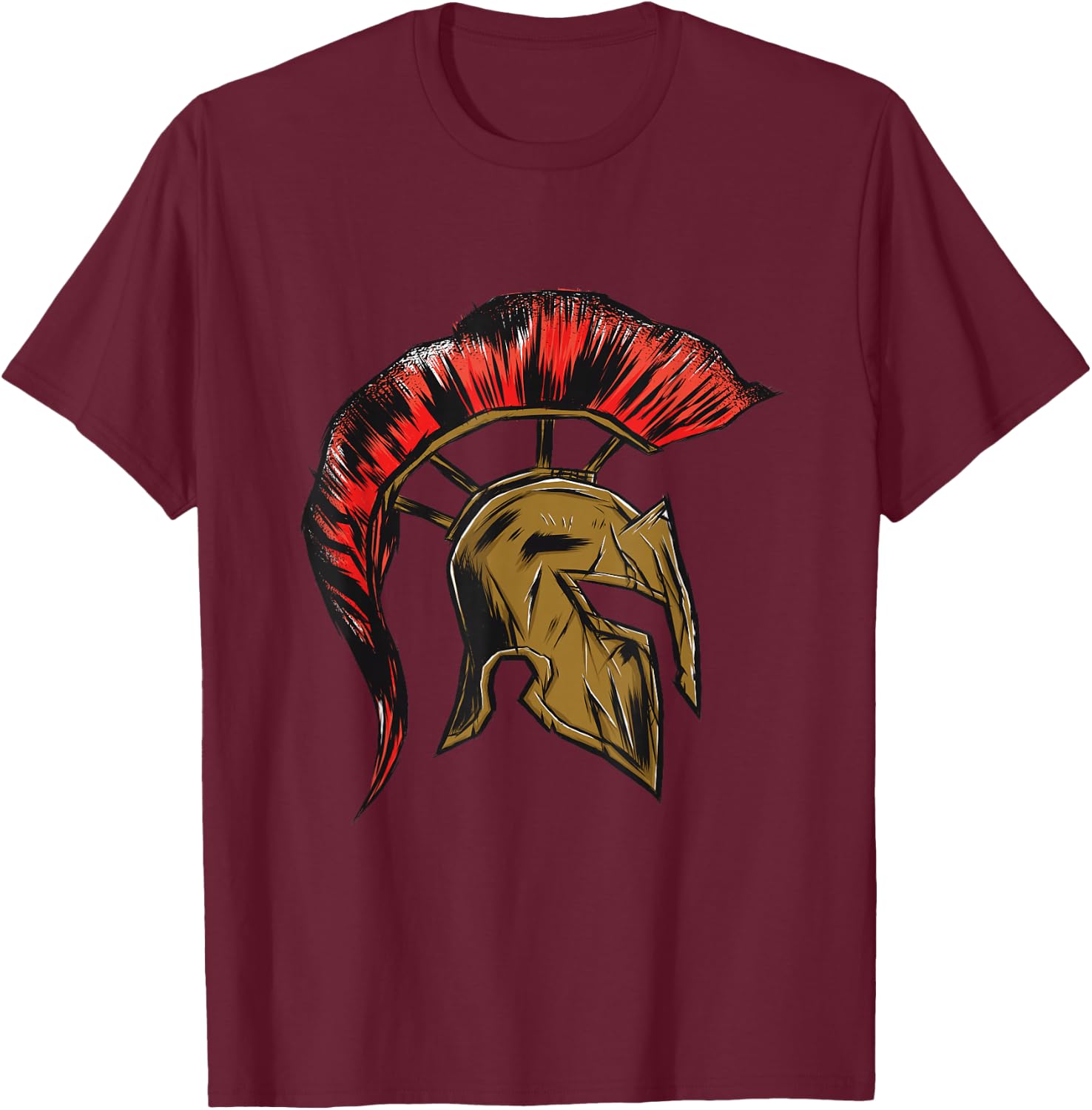 Spartan Gladiators Helmet Greece Warrior Sparta T-Shirt - T-Shirt | Maroon