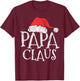 Retro Papa Claus Gift Funny Christmas Santa Costume Father T-Shirt - T-Shirt | Maroon