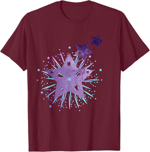 Purple Starburst Shooting Star T-Shirt - T-Shirt | Maroon