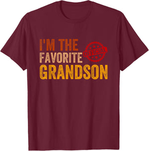 It's Official I'm The Favorite Grandson Funny Grandchild T-Shirt - T-Shirt | Maroon