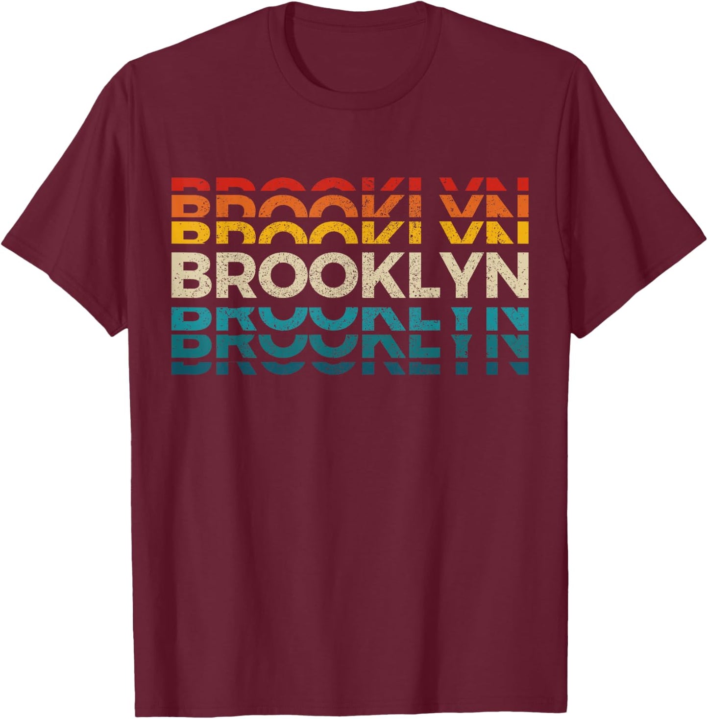 Brooklyn New York Vintage Retro USA America Souvenir T-Shirt - T-Shirt | Maroon