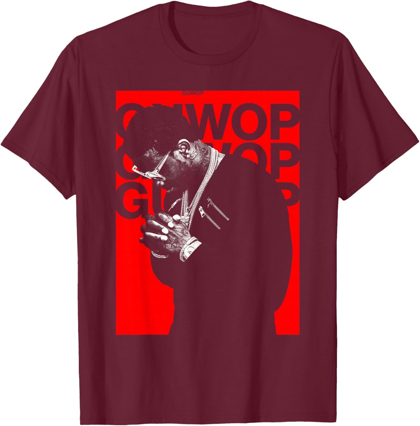 Gucci Mane GUWOP Pose T-Shirt - T-Shirt | Maroon