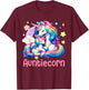 Auntiecorn Mother's Day Auntie Costume Unicorns Lover Family T-Shirt - T-Shirt | Maroon