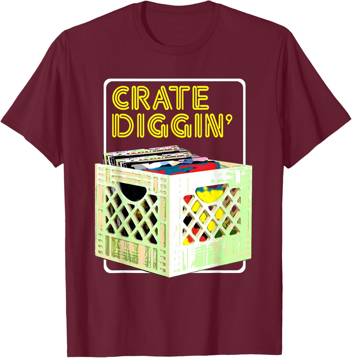 Old School DJ Hip Hop Retro Vinyl Collector Vintage Graphic T-Shirt - T-Shirt | Maroon