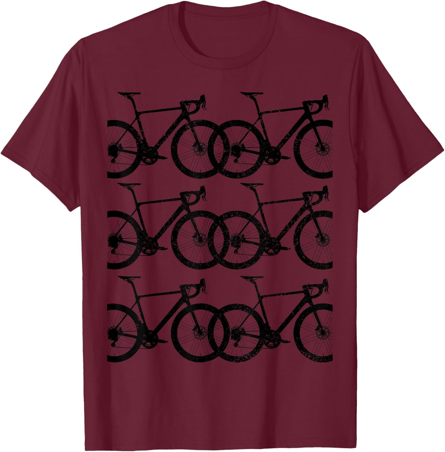 Road Bike Fixie Bicycle Road Cyclist Retro Cycling Gift T-Shirt - T-Shirt | Maroon