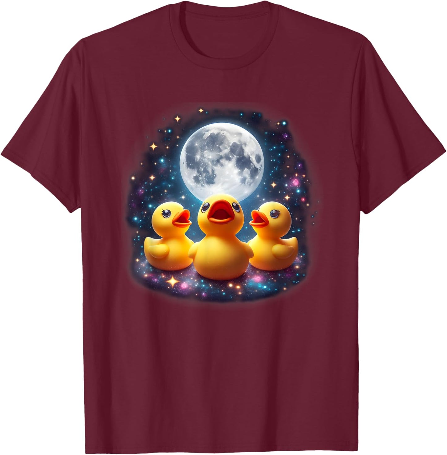 Howling At The Moon - Cute Rubber Duck Weird Funny Gift T-Shirt - T-Shirt | Maroon