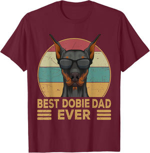 Dobermann Best Dobie Dad Ever Dog Papa T-Shirt - T-Shirt | Maroon