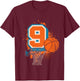 Kids 9th Birthday Boy Basketball Player Basketball 9 Years Old T-Shirt - T-Shirt | Maroon