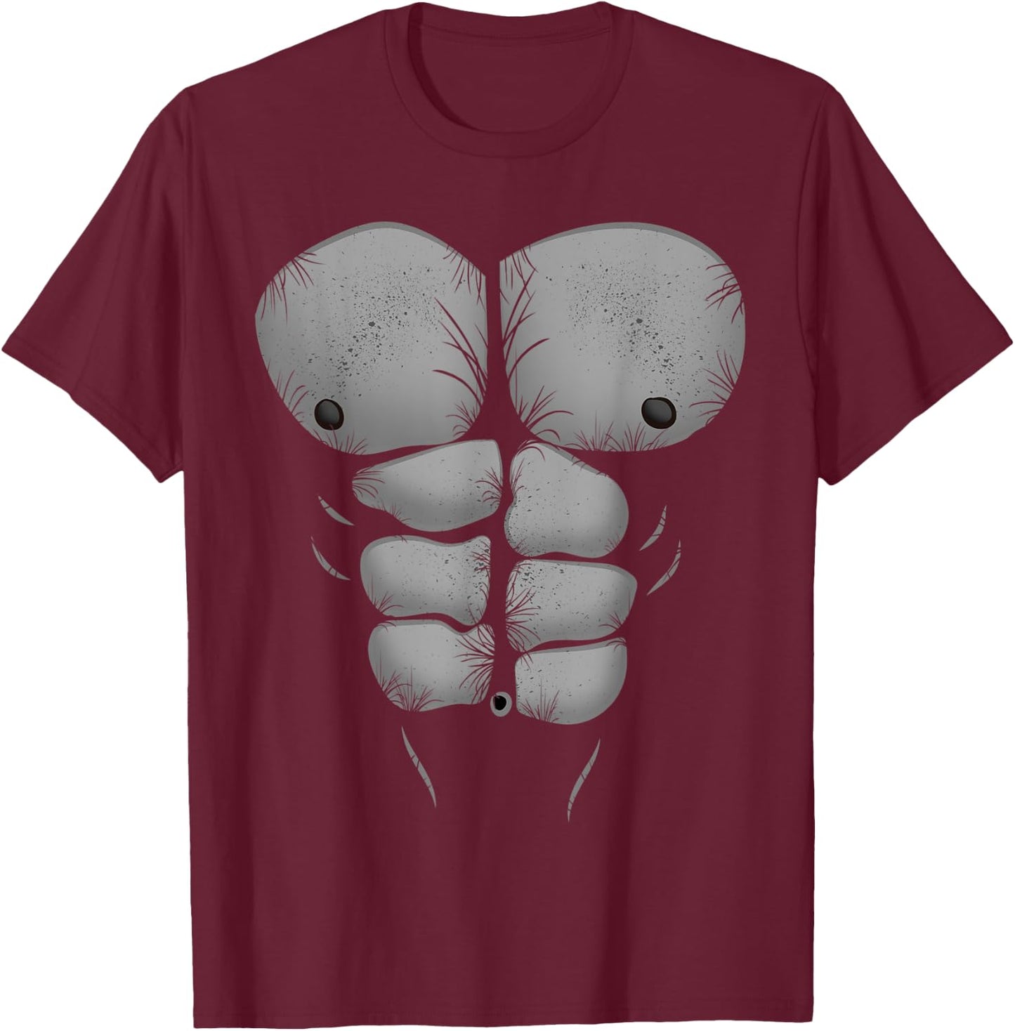 Funny Halloween Muscular Ape Gorilla Chest and Abs T-Shirt - T-Shirt | Maroon