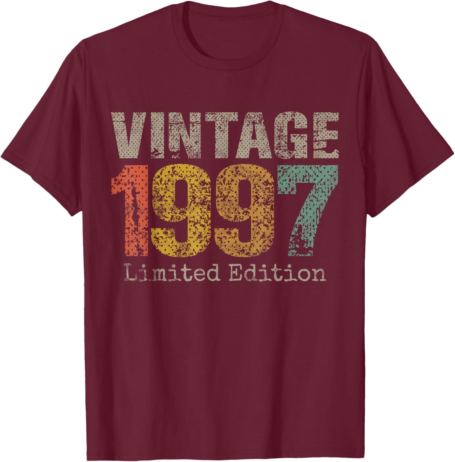 Vintage 1997 Limited Edition 28th Birthday Gifts 28 Year Old T-Shirt - T-Shirt | Maroon