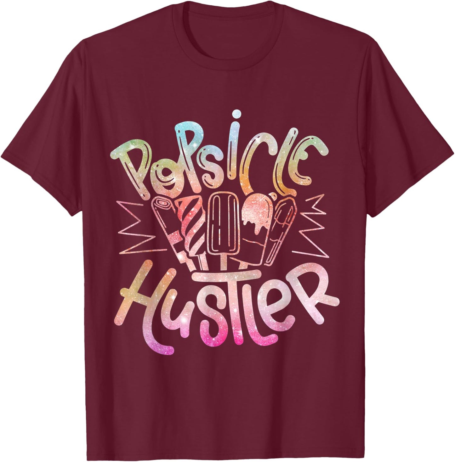 Funny Ice Cream Retro Popsicle Hustler Men Women Kids T-Shirt - T-Shirt | Maroon