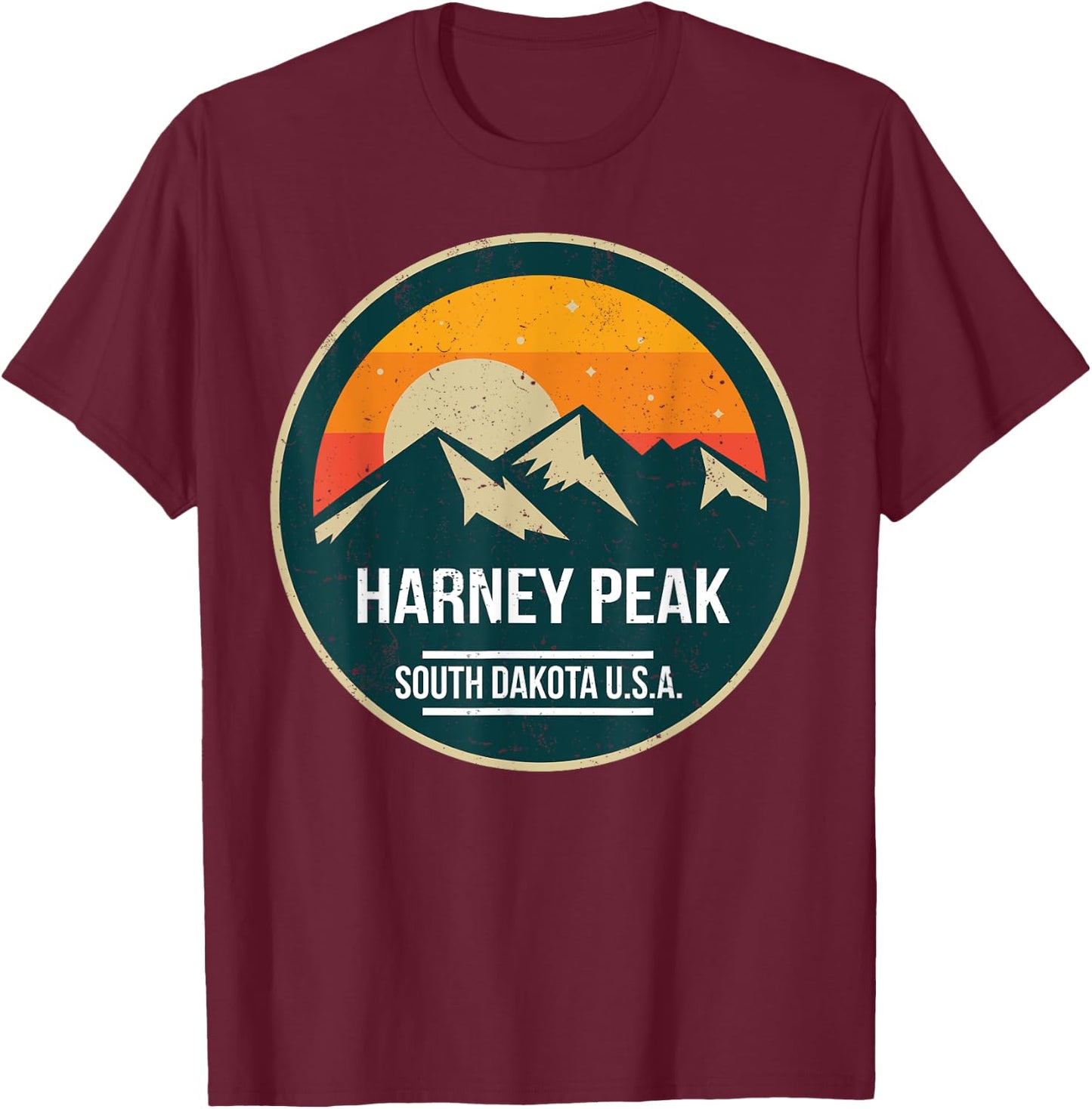 Harney Peak National Park Outdoor nature hiking T-Shirt - T-Shirt | Maroon