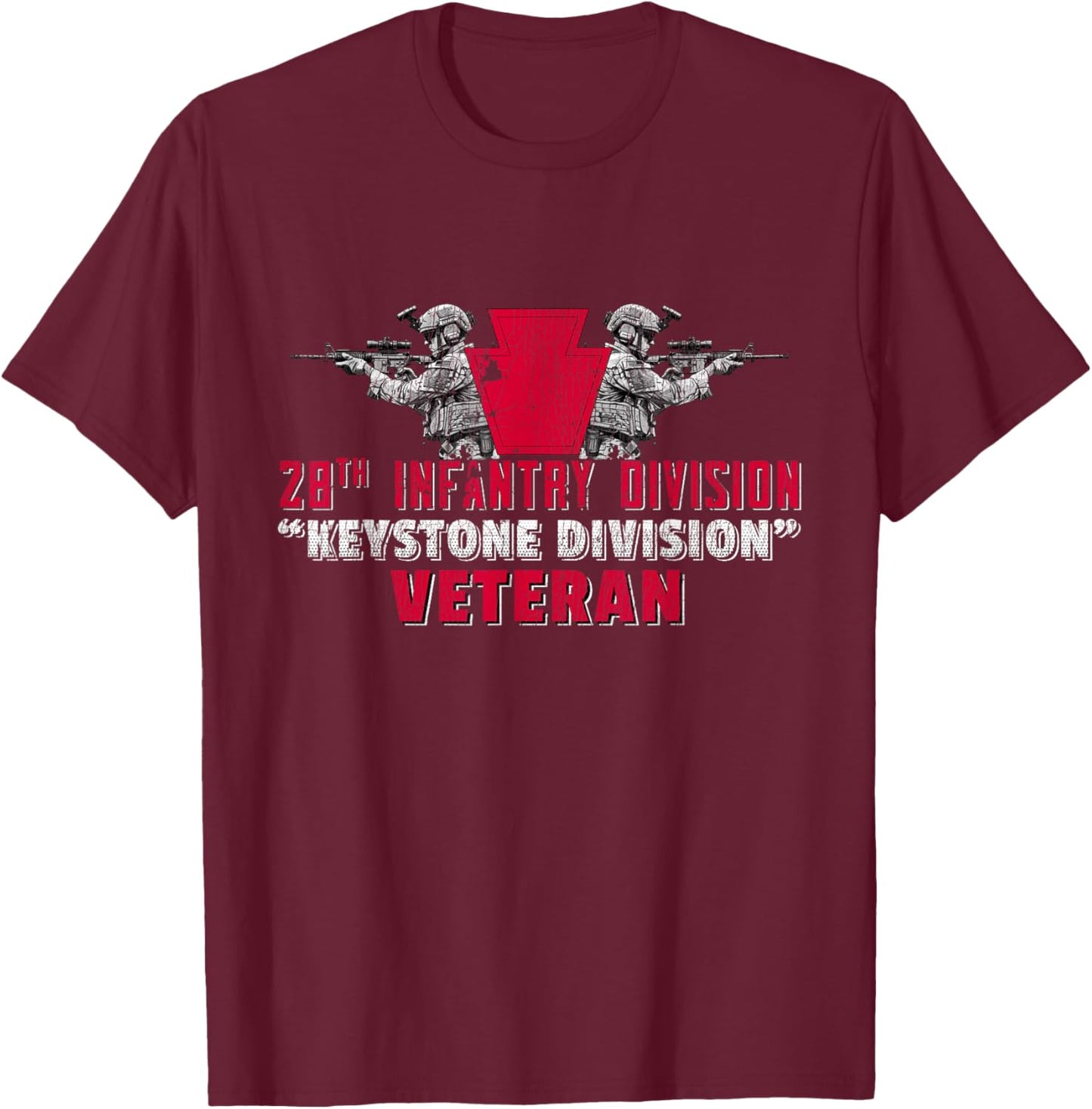 28th Infantry Division 28th ID Keystone Division Gifts T-Shirt - T-Shirt | Maroon