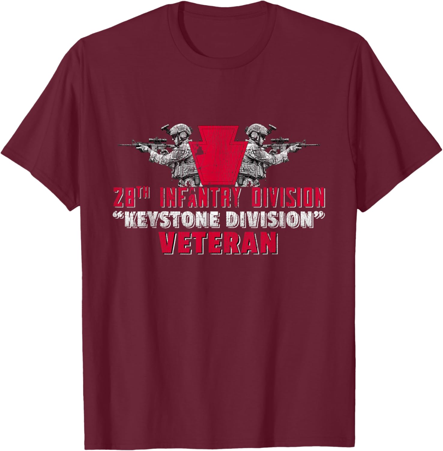 28th Infantry Division 28th ID Keystone Division Gifts T-Shirt - T-Shirt | Maroon