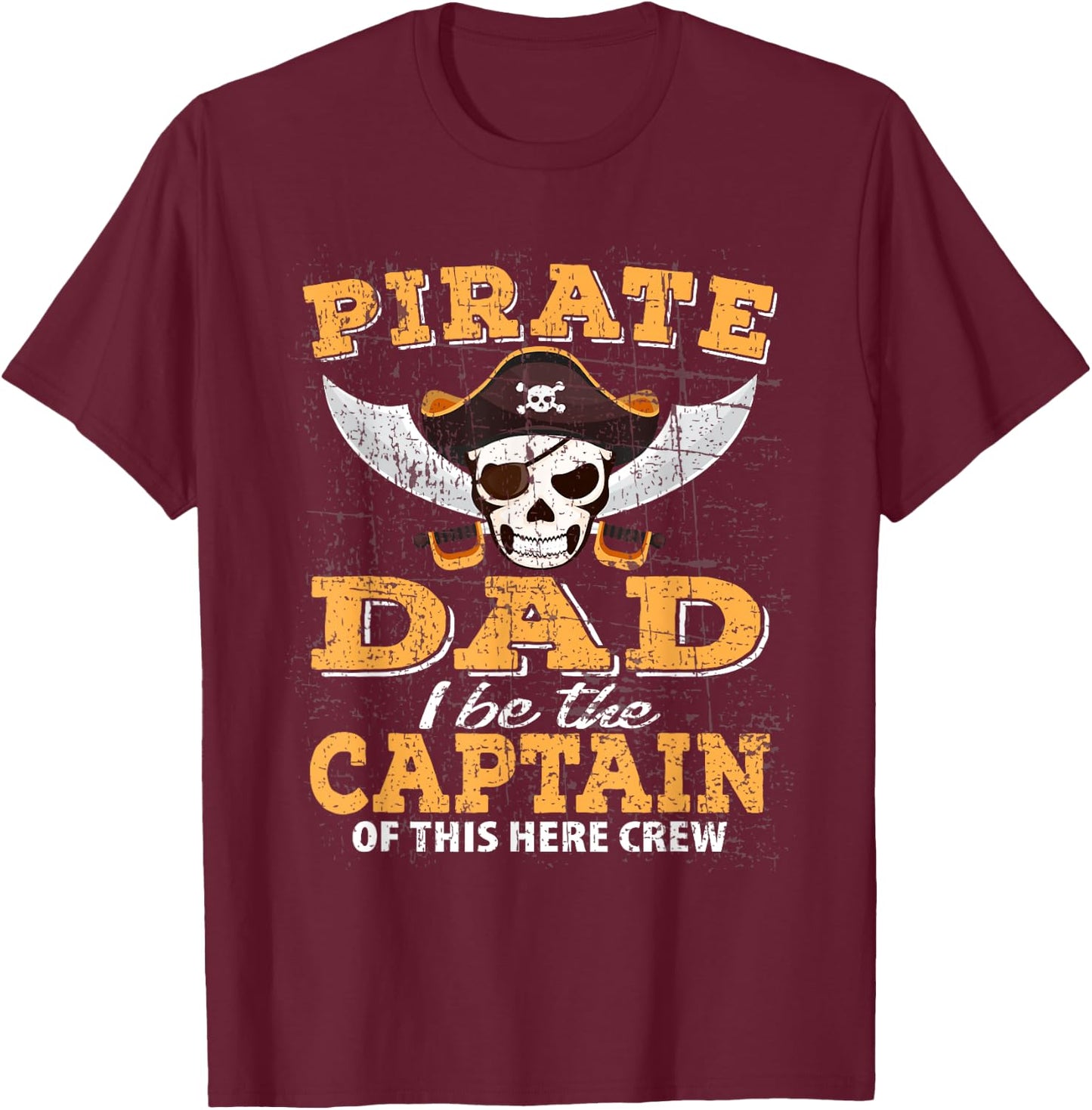 Funny Pirate Night Dad Cruise Family Vacation Party Matching T-Shirt - T-Shirt | Maroon