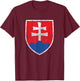 Vintage Slovakian Flag Crest Retro Slovakia Travel Souvenir T-Shirt - T-Shirt | Maroon