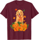 Golden Retriever Thanksgiving Pumpkin Fall Gift T-Shirt - T-Shirt | Maroon