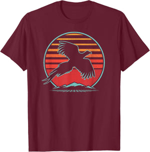 Pheasant Hunting Retro Vintage 80s Style Birding Gift T-Shirt - T-Shirt | Maroon