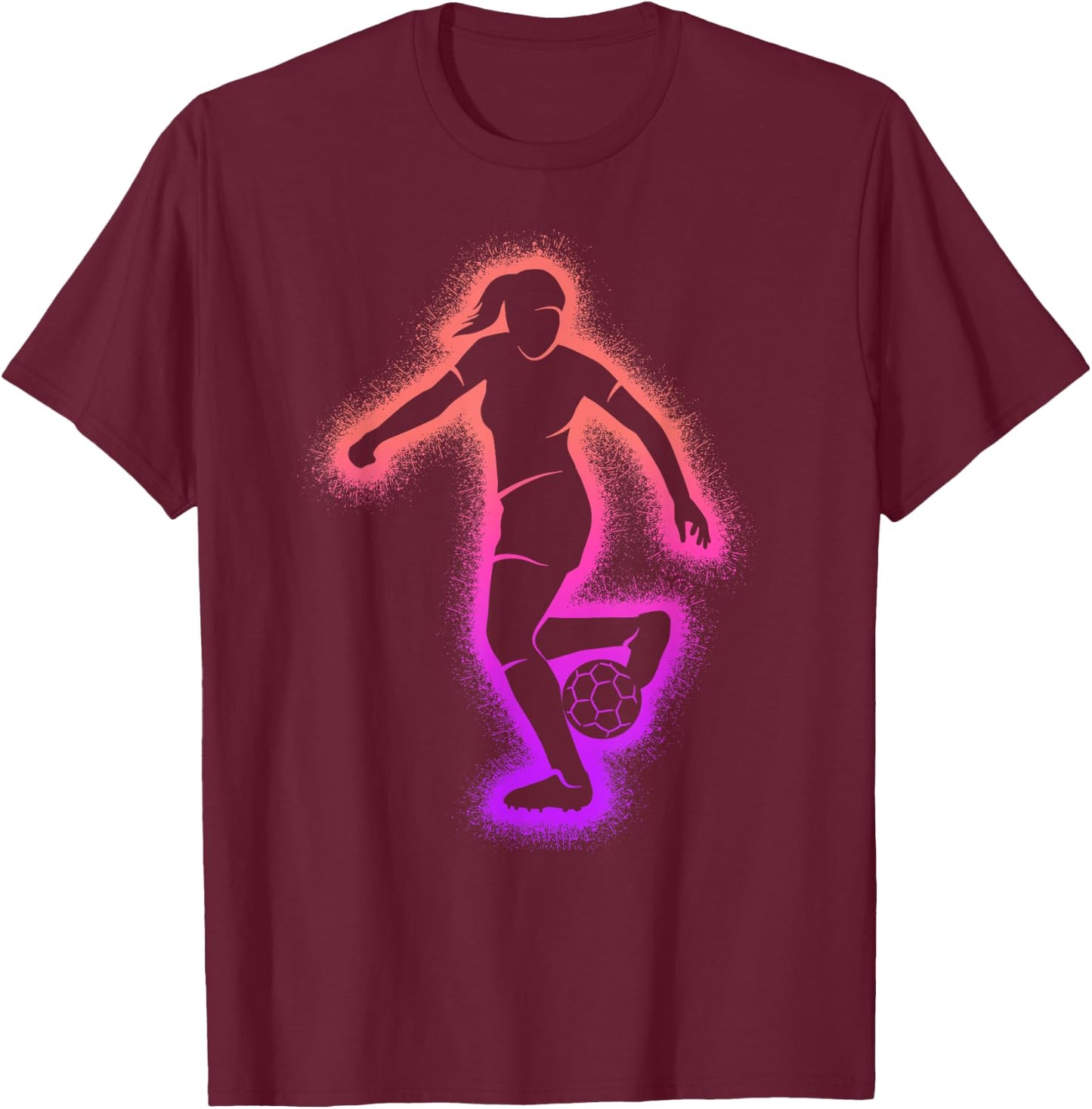 Soccer Player Game Women Kids Girls Soccer T-Shirt - T-Shirt | Maroon