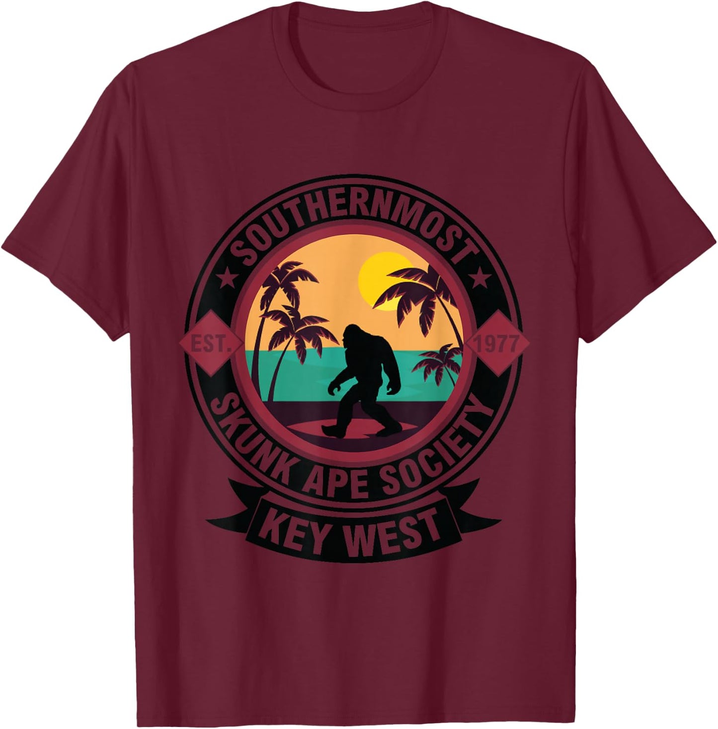 Skunk Monkey T-Shirt - T-Shirt | Maroon