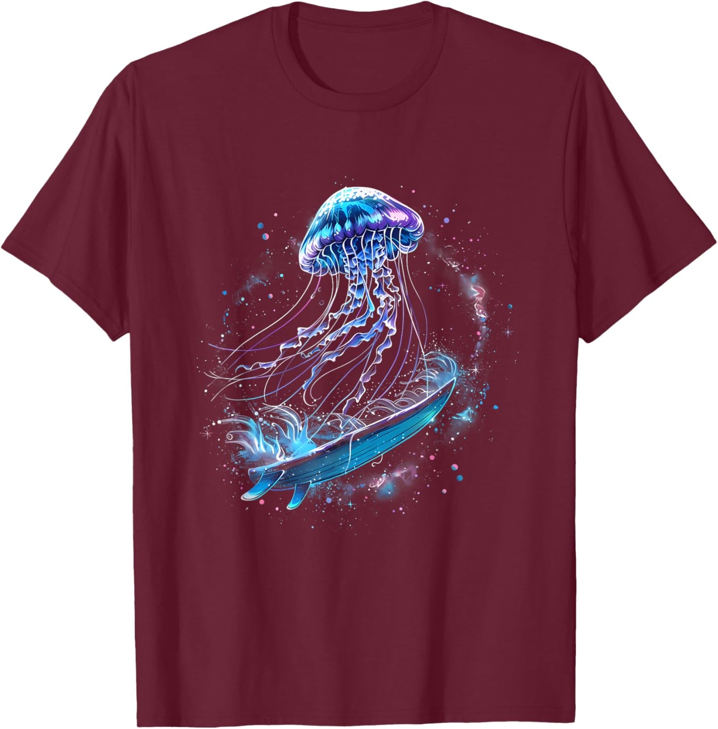 Jellyfish Ocean Sea Animal Lover Sea Ocean Jellyfish Surfing T-Shirt - T-Shirt | Maroon