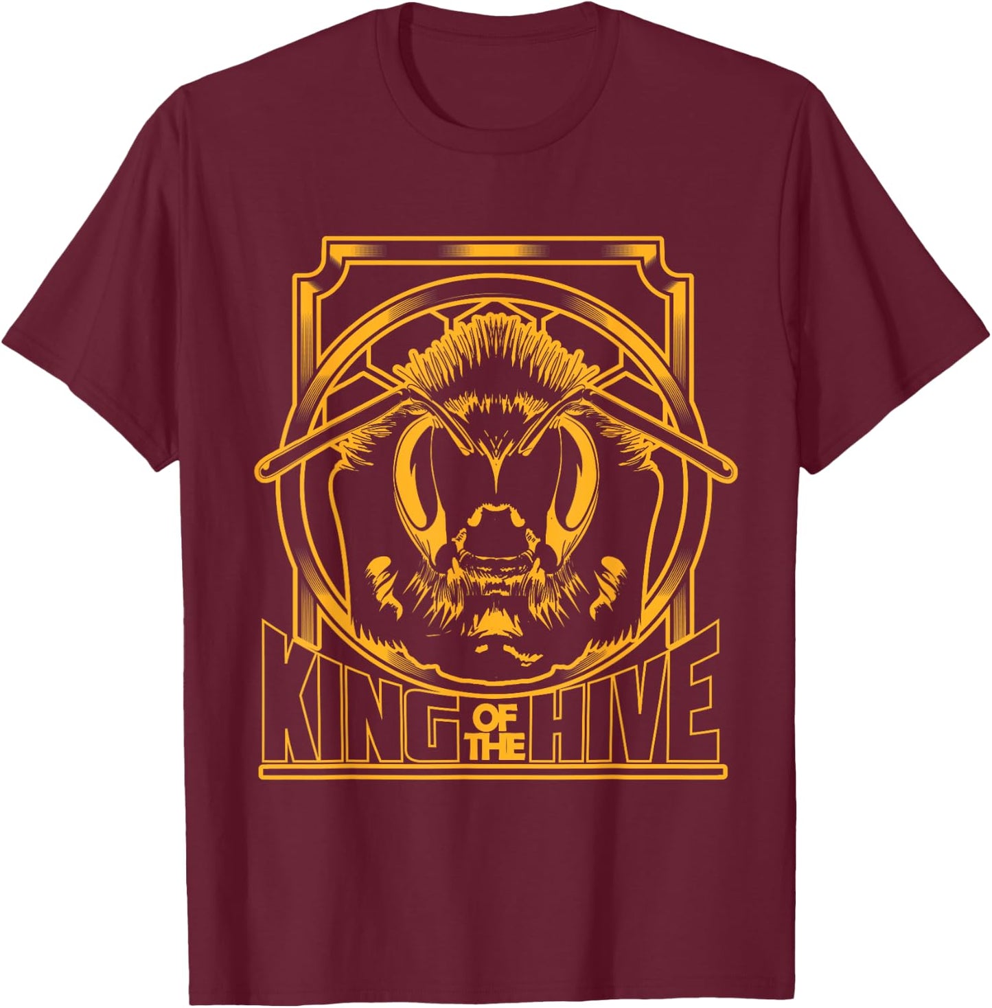 King Of The Hive Funny Cute Beekeeping Gift Bee Keeper T-Shirt - T-Shirt | Maroon