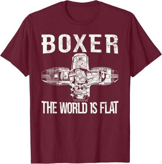 Boxer Two-Cylinder Motorcycle Biker Boxer Engine T-Shirt - T-Shirt | Maroon