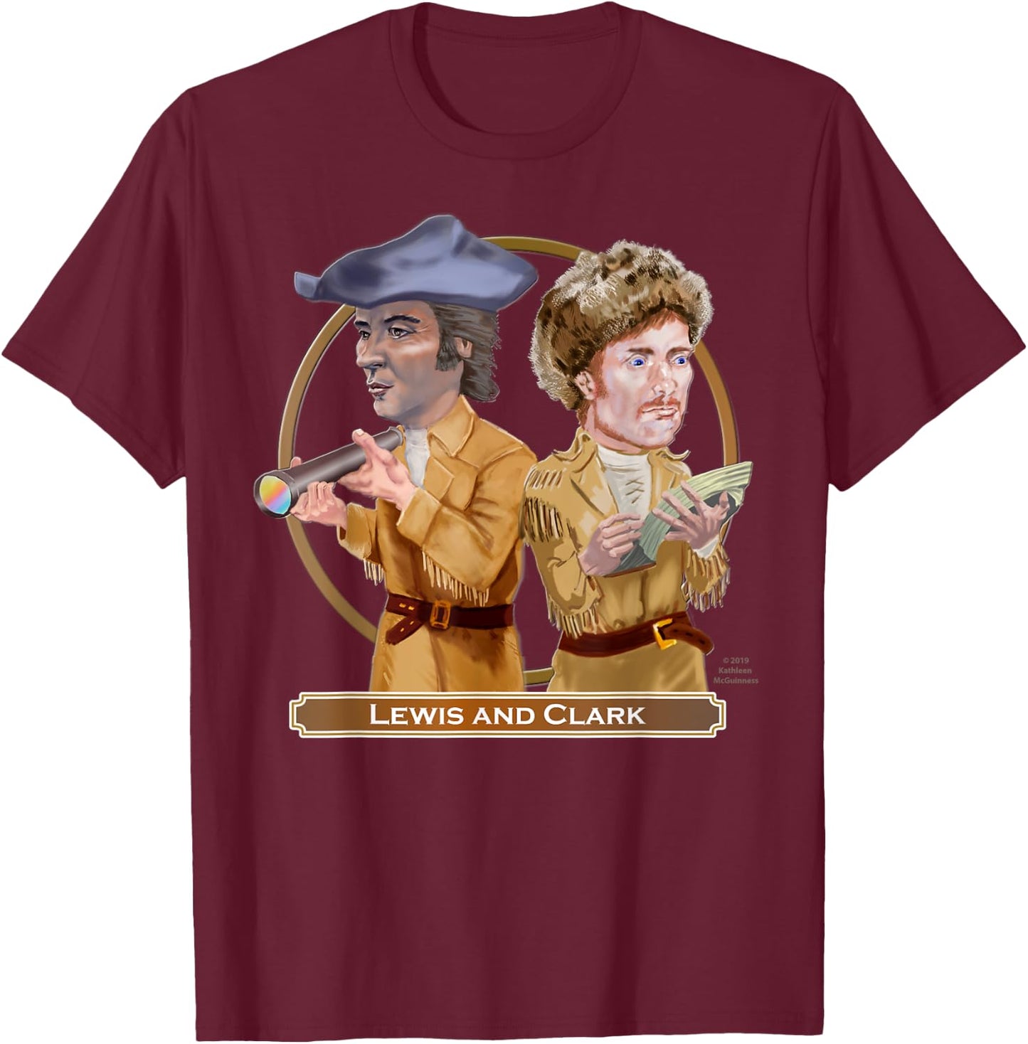 Lewis and Clark, American Explorers T-Shirt - T-Shirt | Maroon