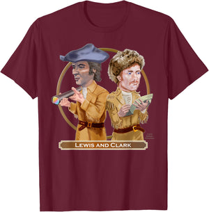 Lewis and Clark, American Explorers T-Shirt - T-Shirt | Maroon