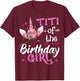Titi Of The Birthday Girl Unicorn Flower T-Shirt - T-Shirt | Maroon