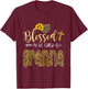 Blessed to be Called Granna Leopard Sunflowers Grandma Women T-Shirt - T-Shirt | Maroon