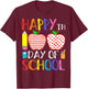 Happy 100th Day of School Teacher 100 Days T-Shirt - T-Shirt | Maroon