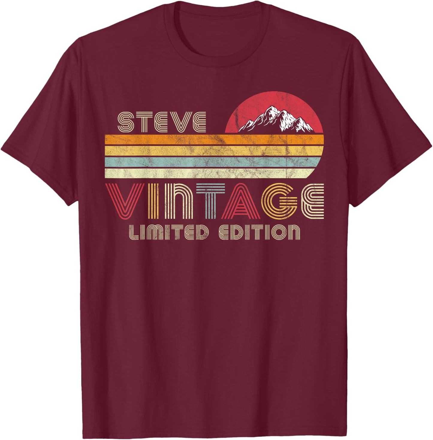 Steve Name Gifts Vintage Limited Edition Birthday Outfit T-Shirt - T-Shirt | Maroon