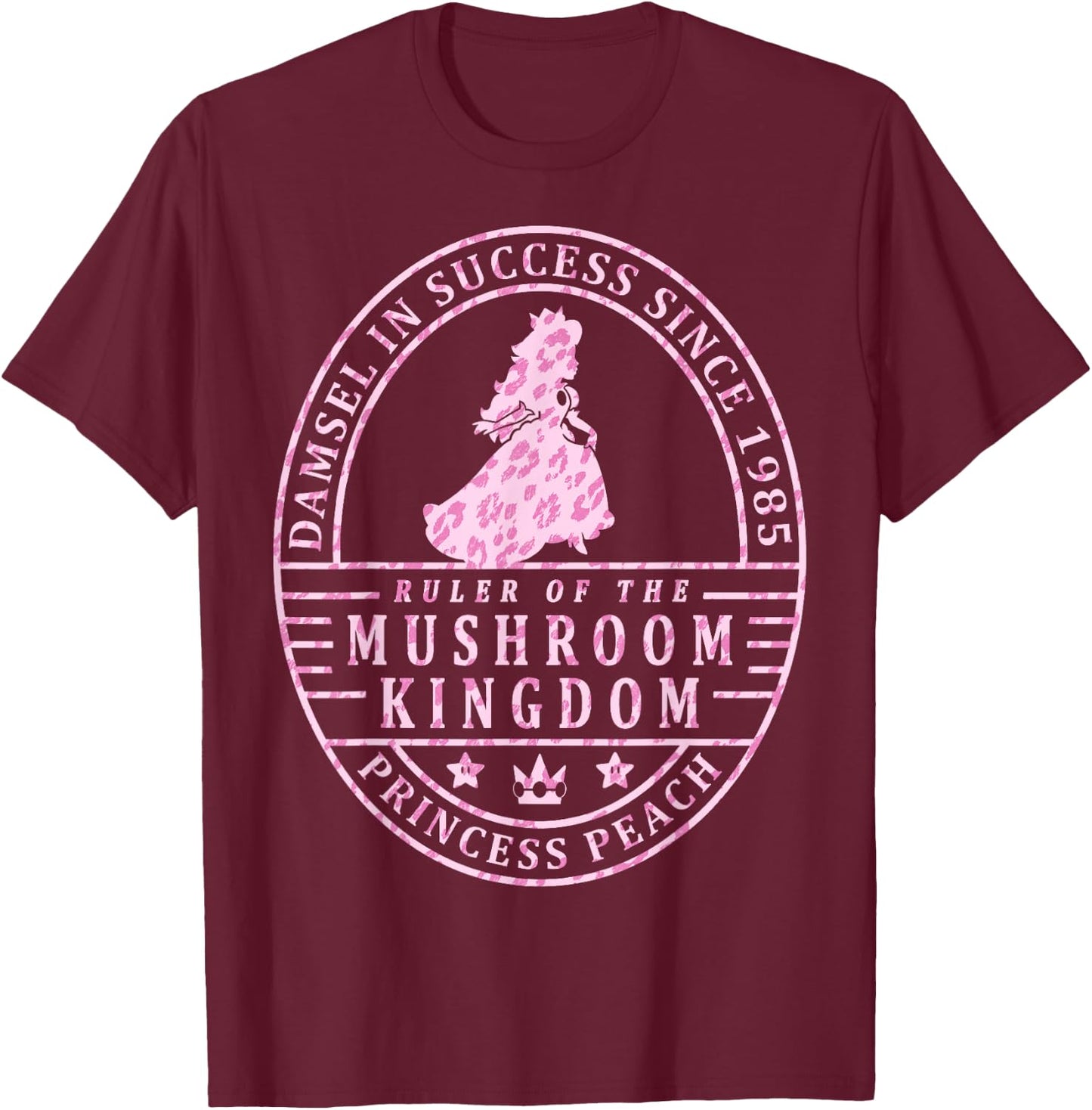 Super Mario Princess Peach Ruler Of The Mushroom Kingdom T-Shirt - T-Shirt | Maroon