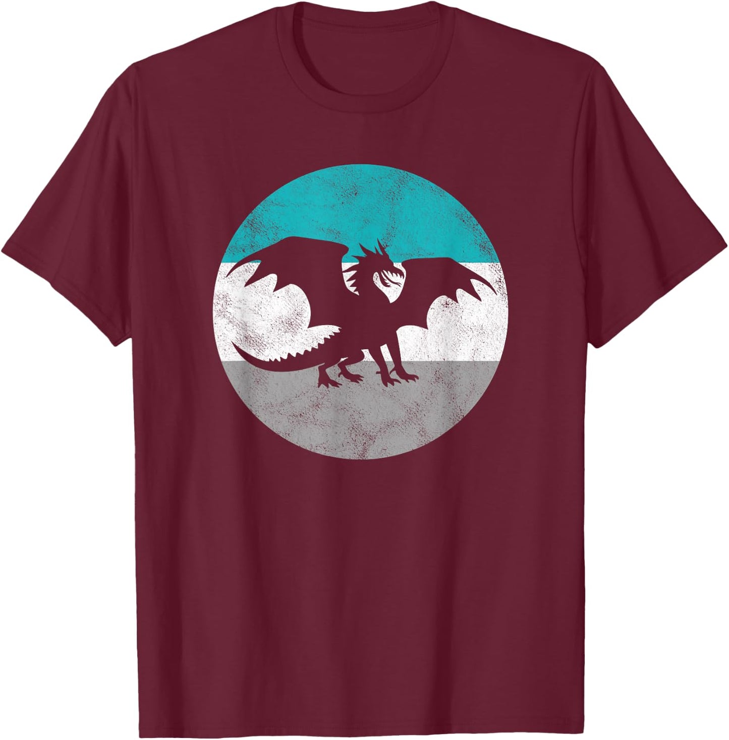 Dragon Retro Fantasy Gift or Boys T-Shirt - T-Shirt | Maroon