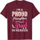 I'm A Proud Daughter Of A Wonderful Dad In Heaven Floral T-Shirt - T-Shirt | Maroon