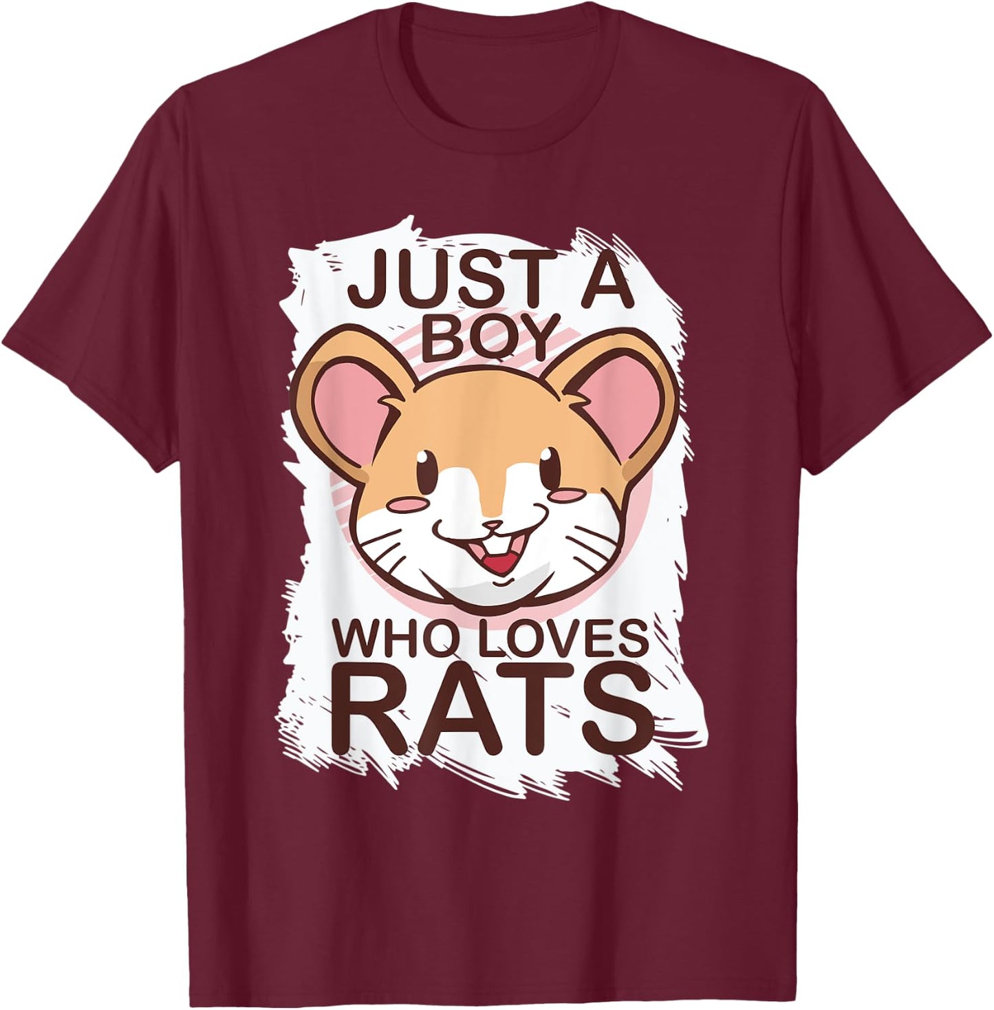 Just A Boy Who Loves Rats Rat Lover Gift T-Shirt - T-Shirt | Maroon