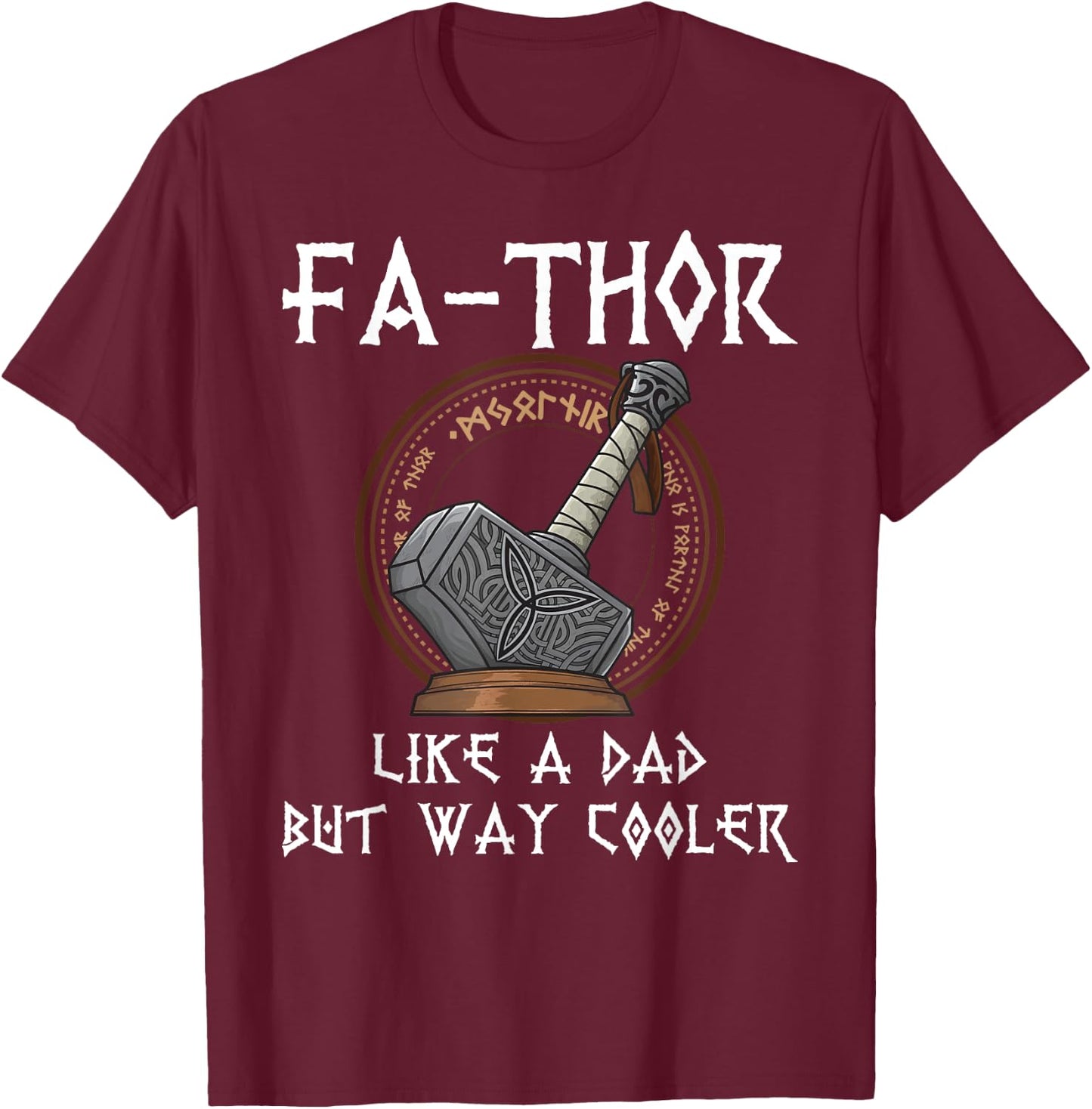 Fathor Dad Father Father's Day Gift - Men's Black Classic Fit Short Sleeve - Size Small T-Shirt - T-Shirt | Maroon