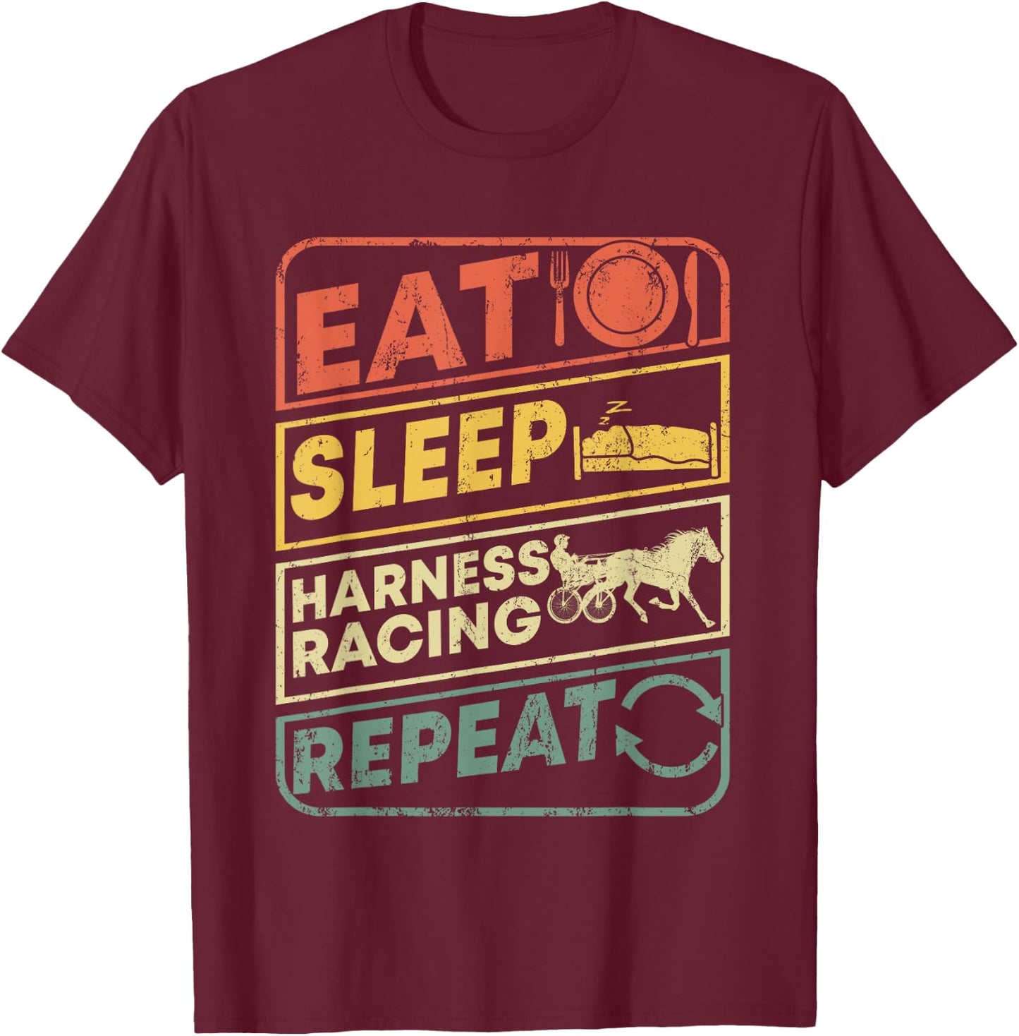 Horse rider Harness Racing apparel retro vintage Equitation T-Shirt - T-Shirt | Maroon