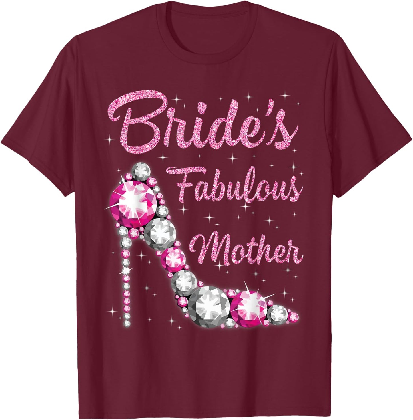 Mother's Fabulous Bride Happy Wedding Married Day Vintage T-Shirt - T-Shirt | Maroon