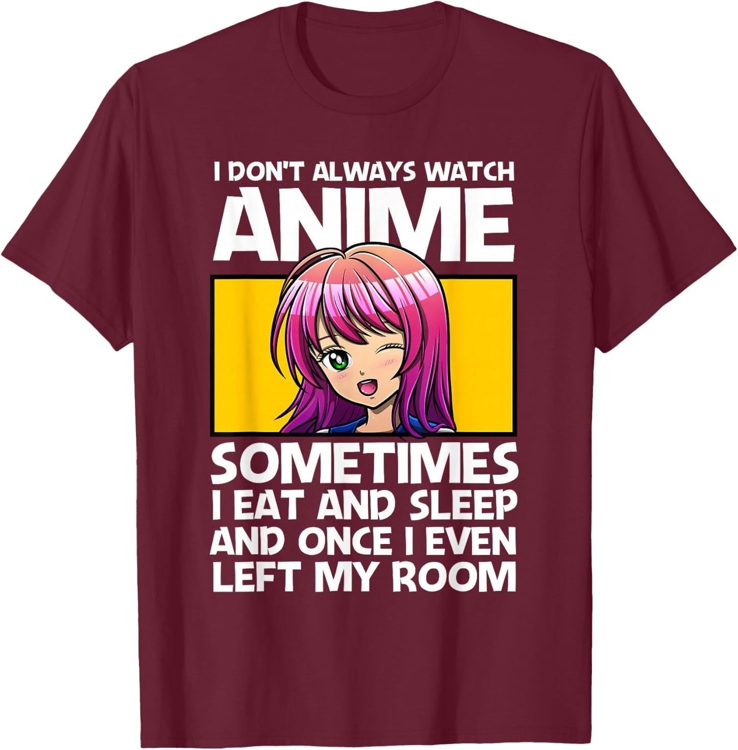 Anime Gift Teen Girls Men Anime Merch Anime Lovers Small T-Shirt - T-Shirt | Maroon