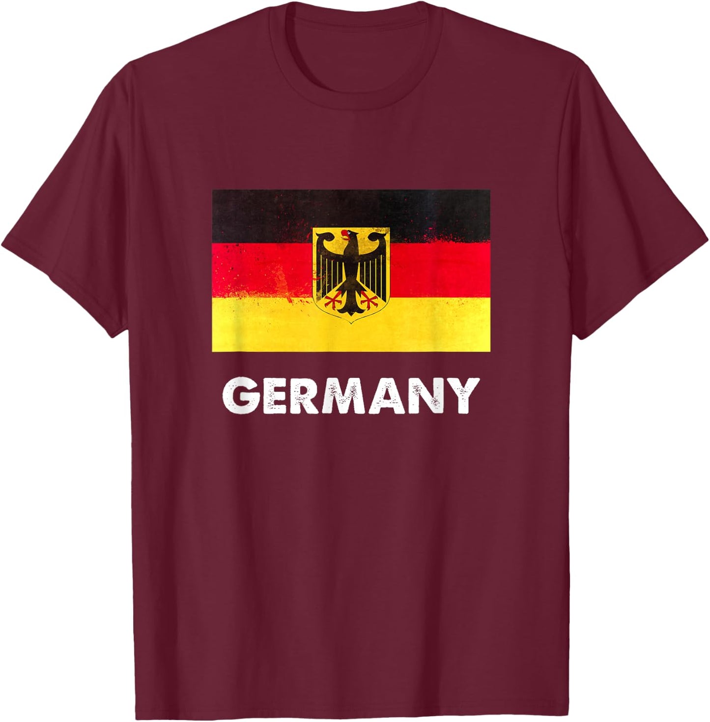 Germany Flag Shirt | German T-Shirt - T-Shirt | Maroon
