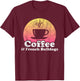 Coffee and French Bulldogs French Bulldog Women Girls Kids T-Shirt - T-Shirt | Maroon