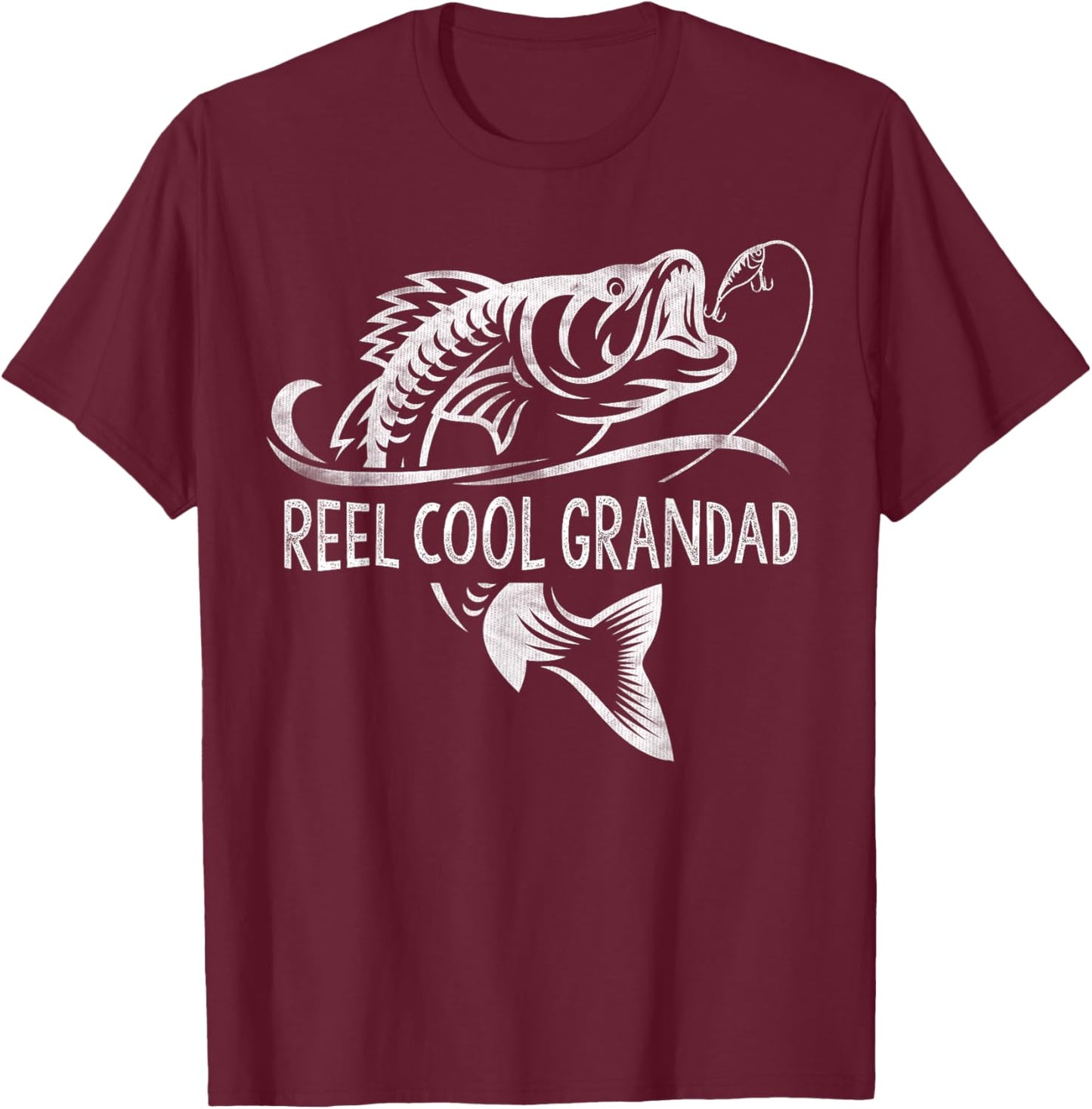 Reel Cool Grandad Fishing Gifts Grandad Father's Day T-Shirt - T-Shirt | Maroon