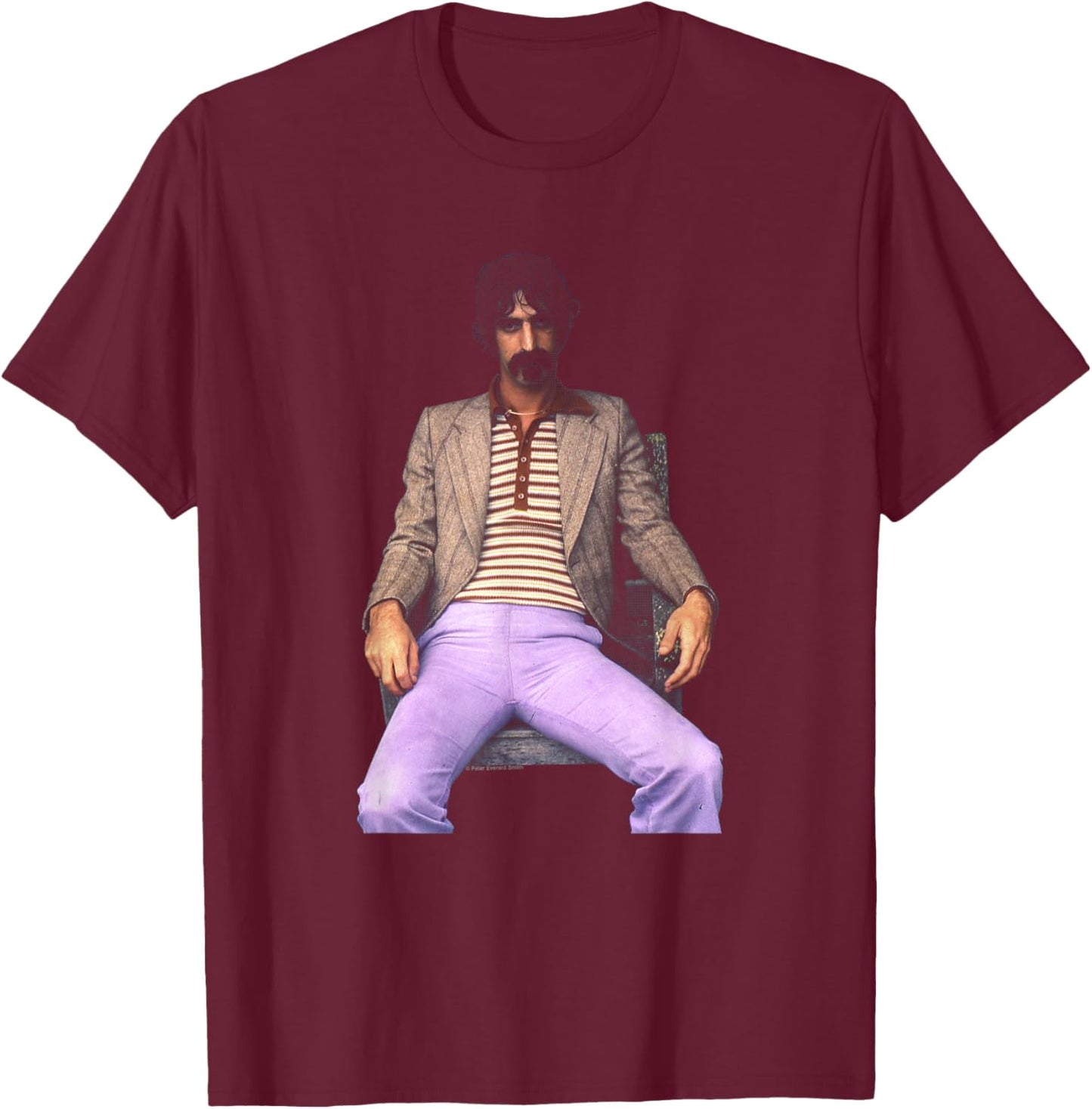 Frank Zappa Portrait By Everard Smith T-Shirt - T-Shirt | Maroon