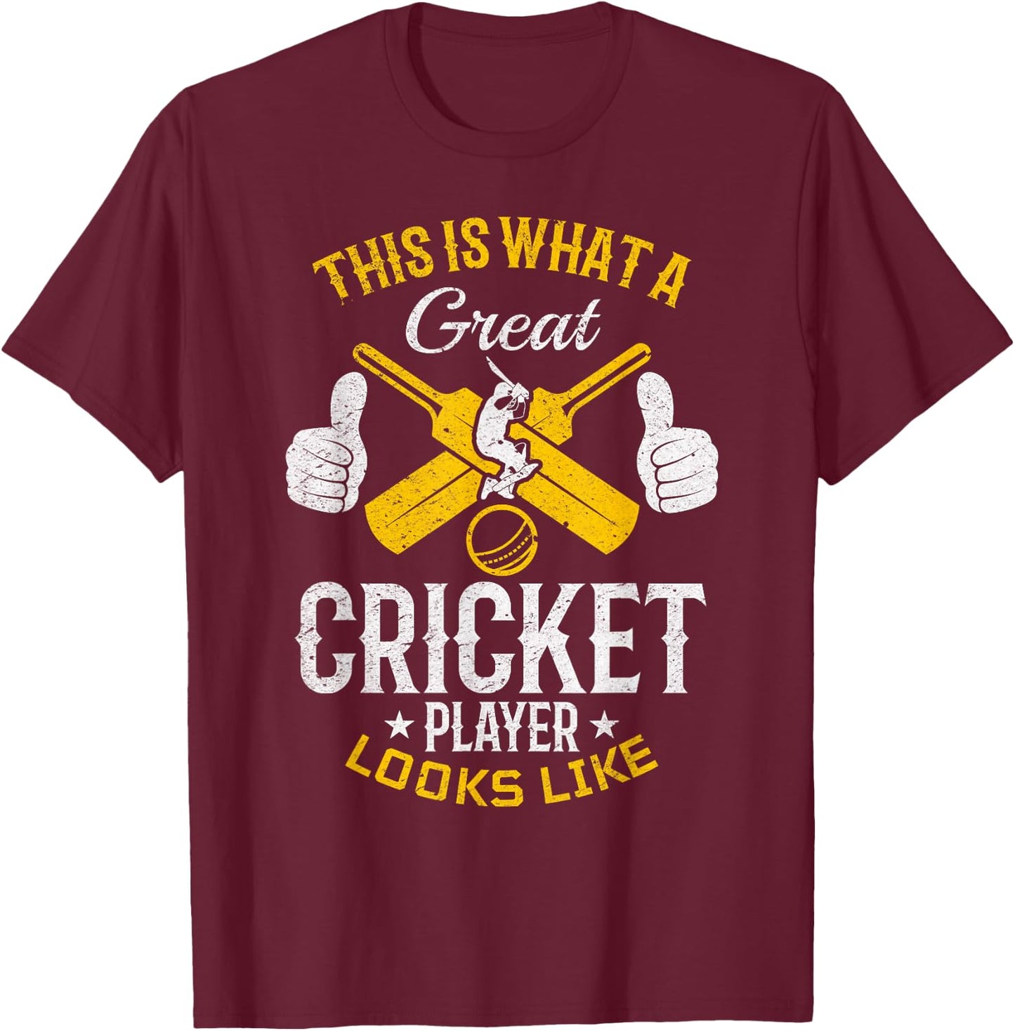 Cricket Game Cricket Sport - Great Cricket Player T-Shirt - T-Shirt | Maroon