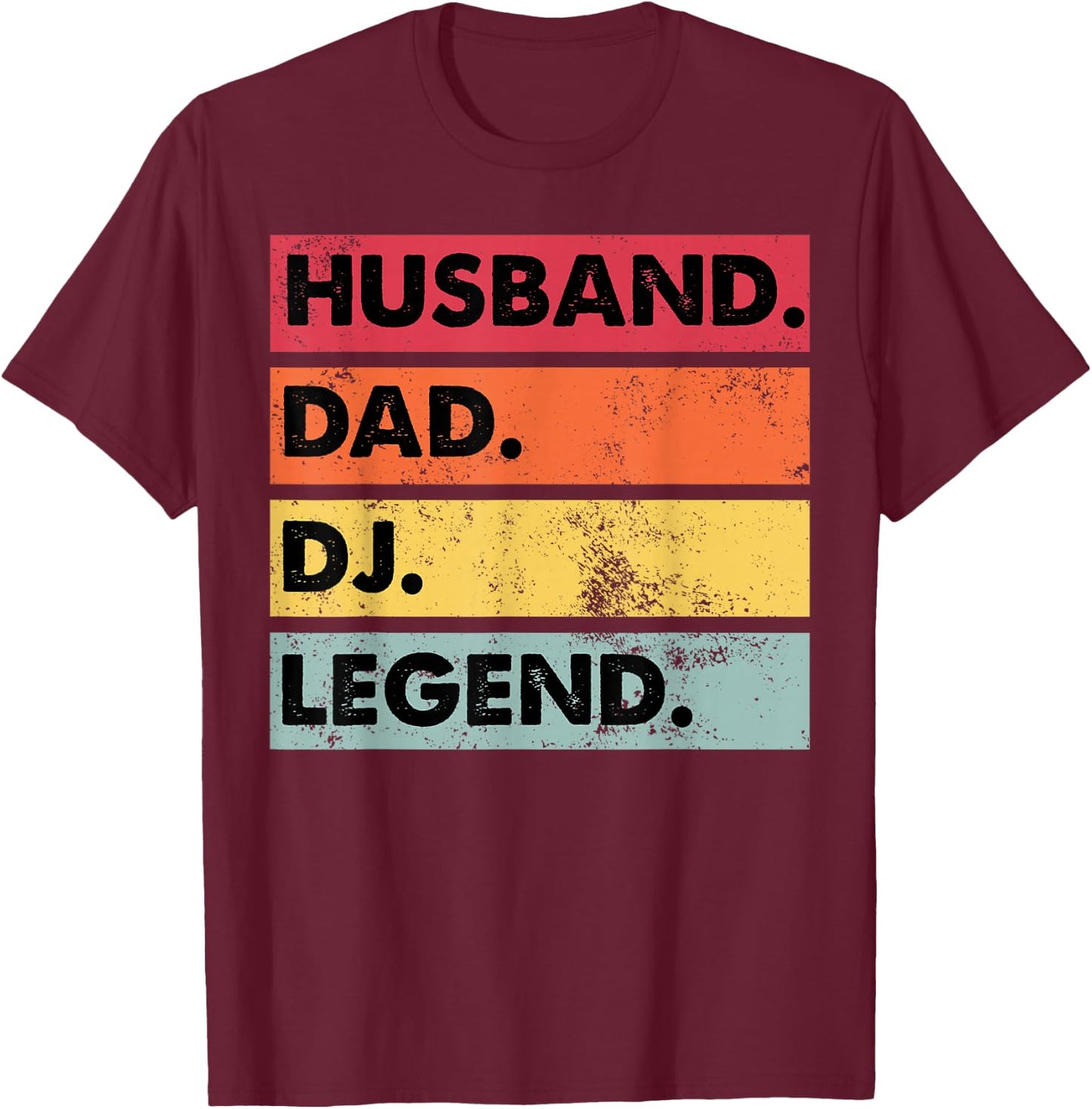 Husband Dad DJ Legend Funny DJ Disc Jockey Music Player Small T-Shirt - T-Shirt | Maroon