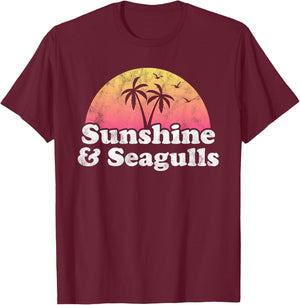 Seagull Gift - Sunshine and Seagulls T-Shirt - T-Shirt | Maroon