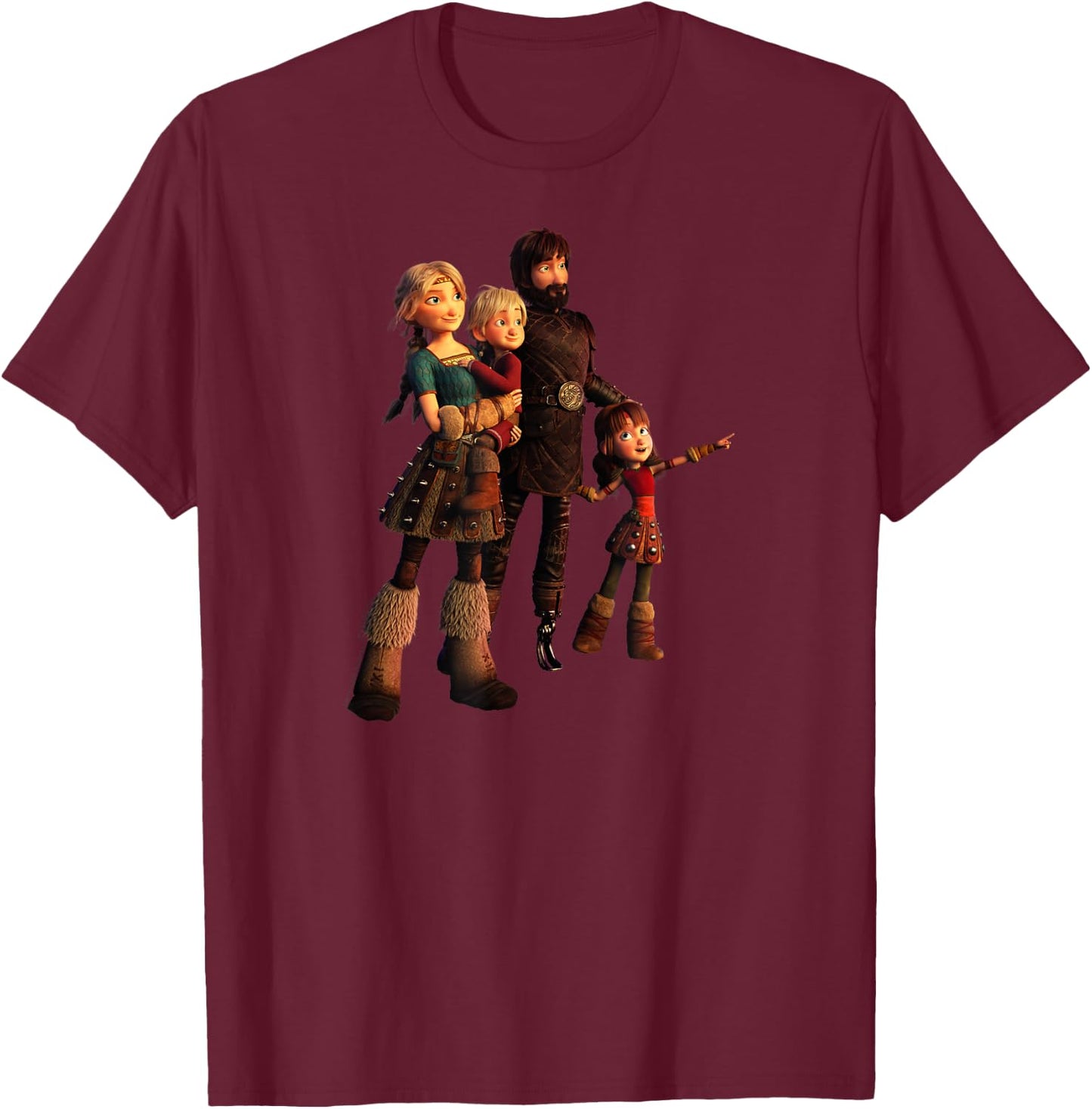How to Train Your Dragon 3 Hiccups Family T-Shirt - T-Shirt | Maroon